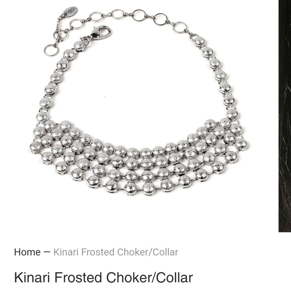 Amrita Singh Kinari Frosted Choker/ Collar Necklace in Silver-Tone